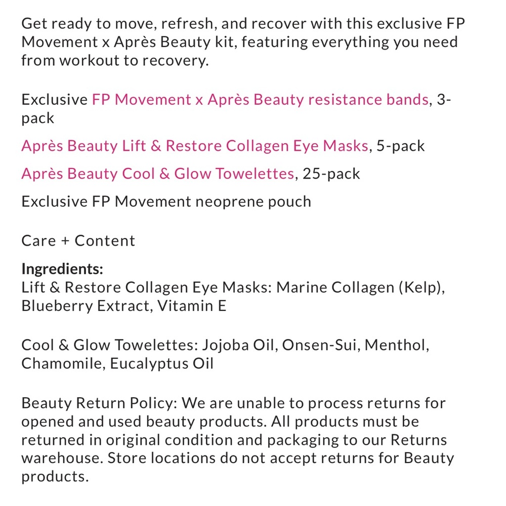 Free People Wellness Kit - Brand New - Picture 6 of 8